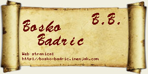 Boško Badrić vizit kartica